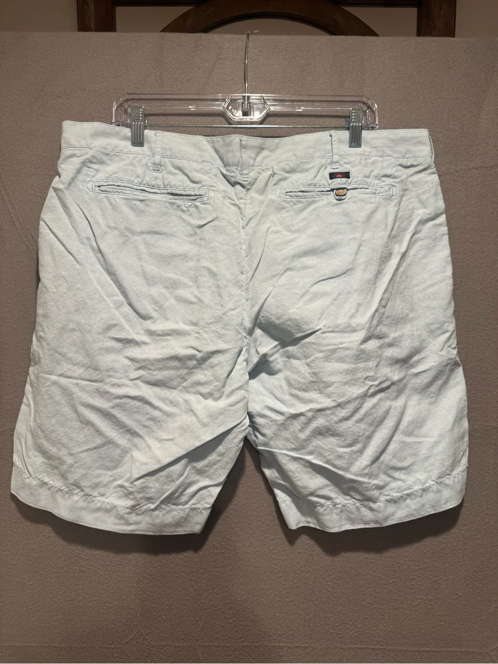 Faherty Pale Blue Linen-Blend Flat Front Shorts